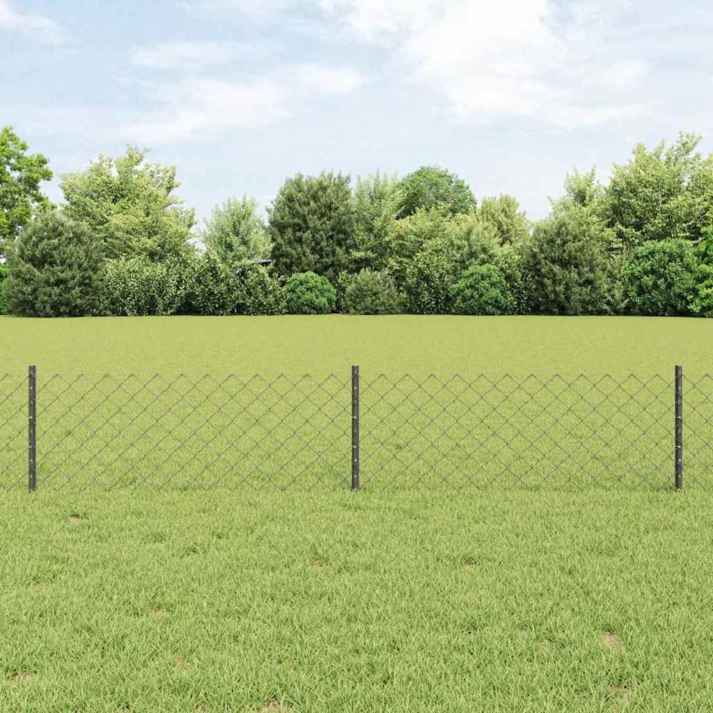 Lumarko Ogrodzenie z drutu ogniowego z 10 słupkami U Szare 0,4x10 m Stal
