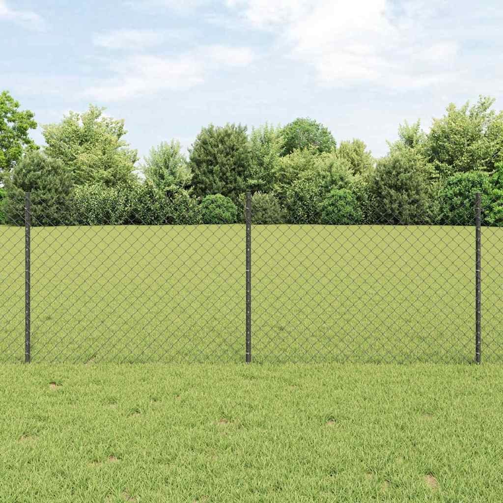 Lumarko Ogrodzenie z siatki stalowej z 22 słupkami U Szare 0.8x25 m