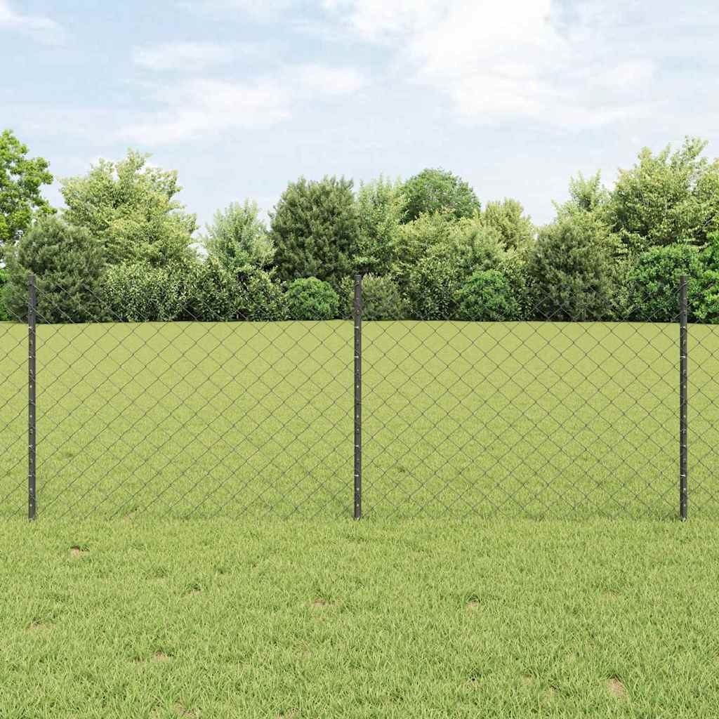 Lumarko Ogrodzenie z słupkami Szary 25 x 0.8 m Stal
