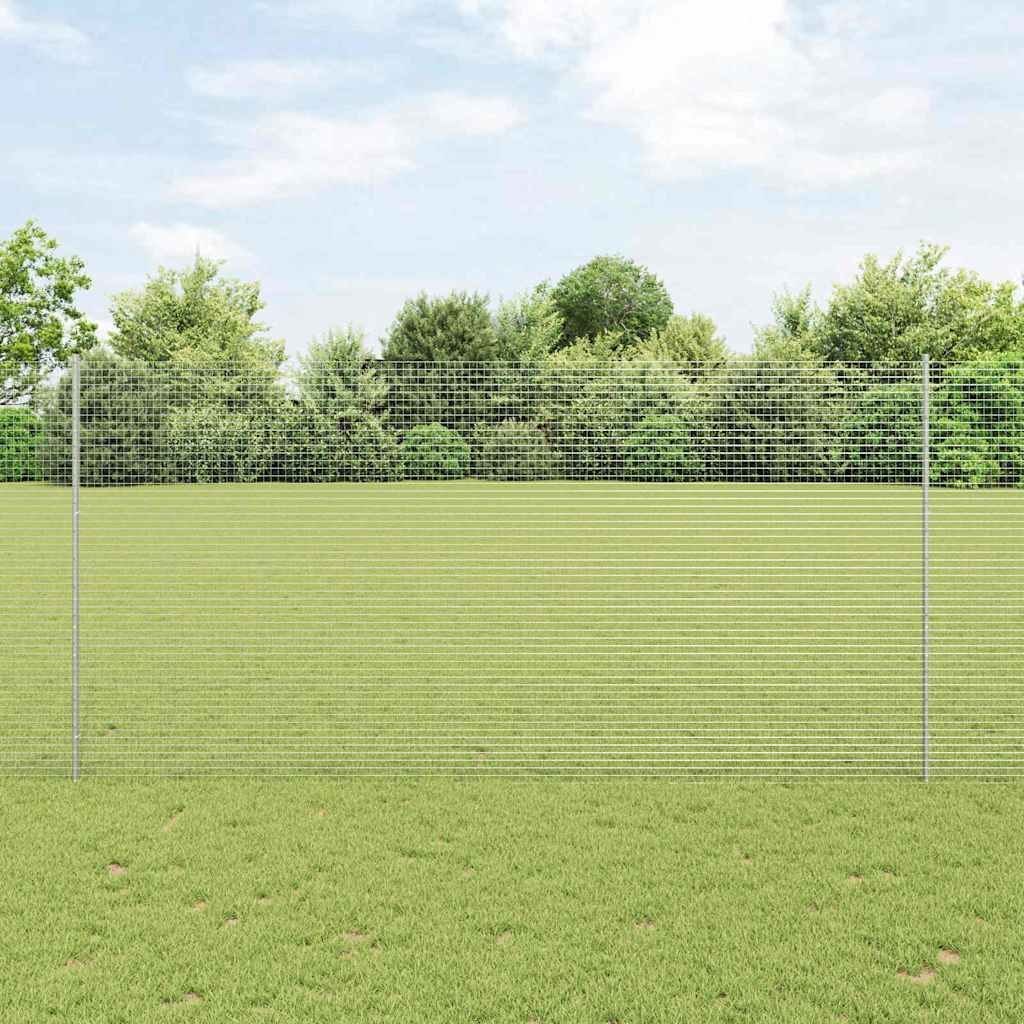 Lumarko Ogrodzenie z drutu spawanego z 10 słupkami U Srebrne 1.6x10 m Stal