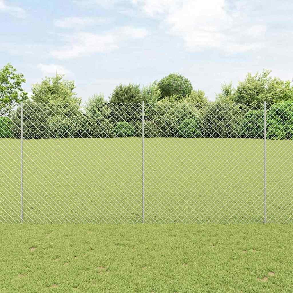 Lumarko Ogrodzenie z siatki z 20 słupkami srebrnymi 1,6x10 m stalowe