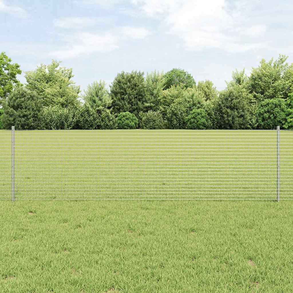 Lumarko Ogrodzenie z drutu spawanego z 5 słupkami U Srebrne 0.6x10 m Stal