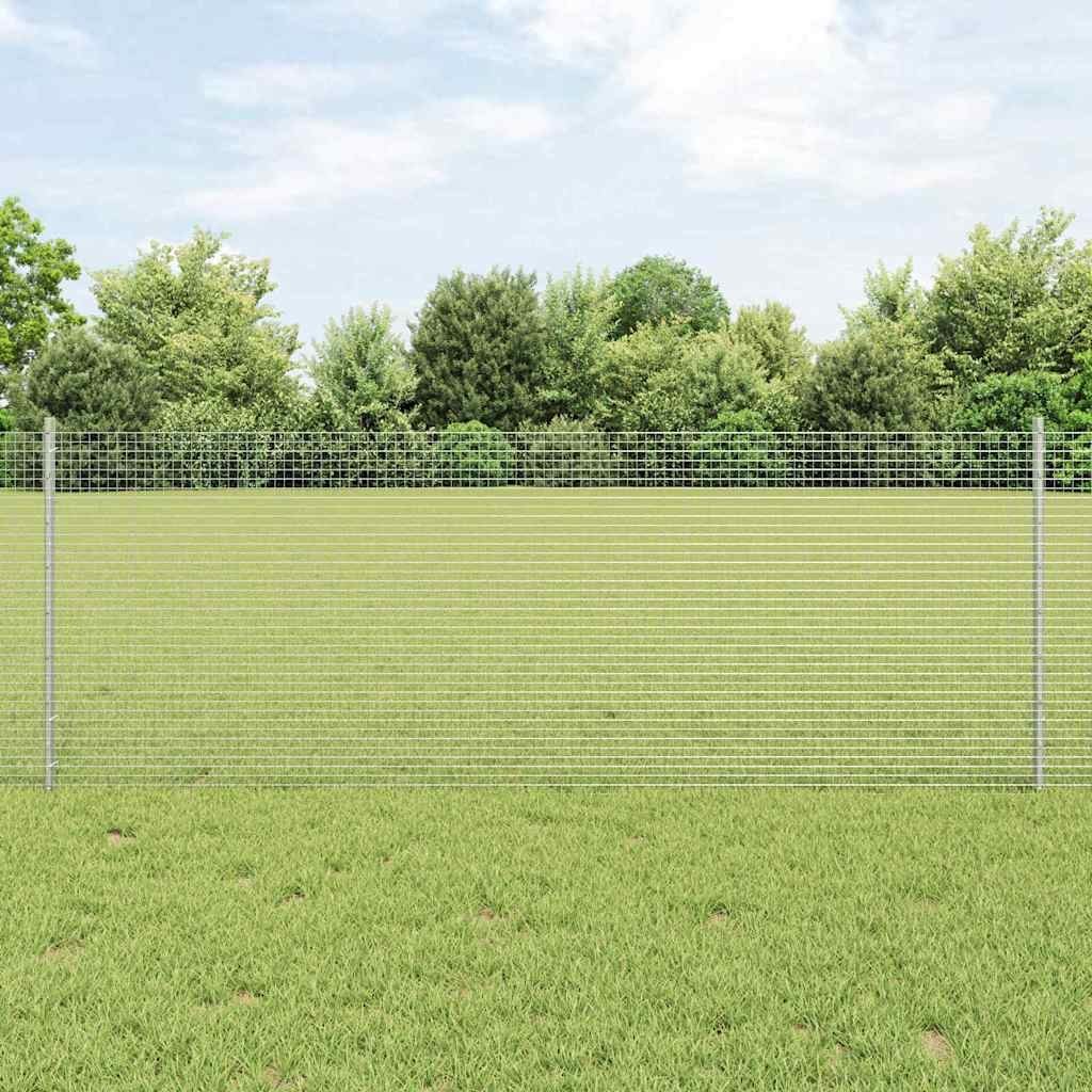 Lumarko Ogrodzenie ze spawanej siatki z 5 słupkami Srebrne 0.8x10 m Stal