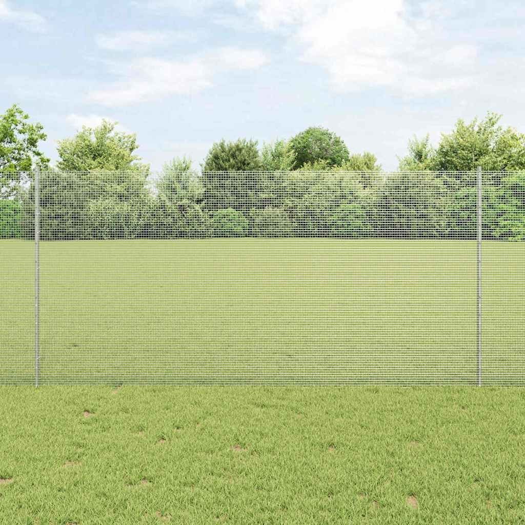 Lumarko Ogrodzenie z drutu spawanego z 44 słupkami U Srebrne 1,2x50 m Stalowe