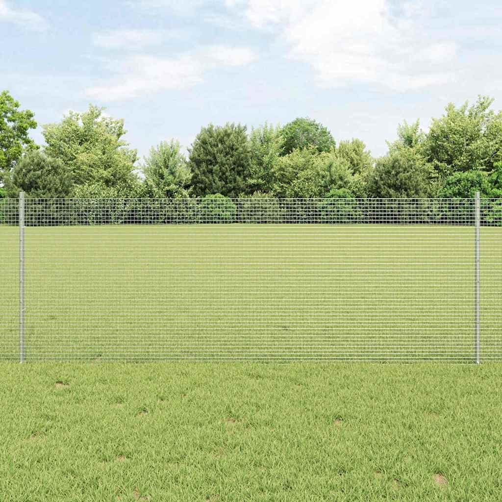 Lumarko Ogrodzenie z drutu spawanego z 44 słupkami U Srebrny 0.8x100 m Stal