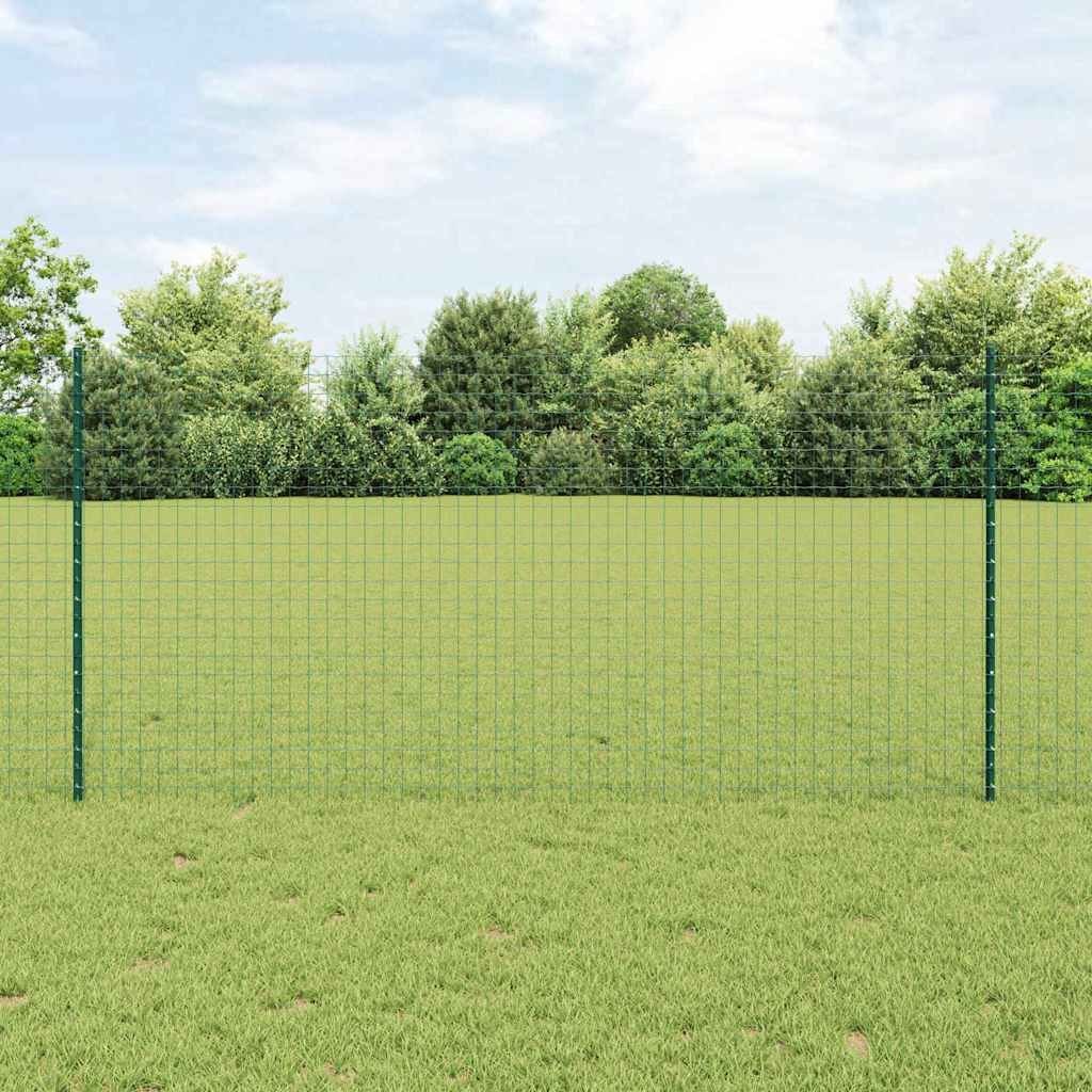 Lumarko Ogrodzenie Euro z 5 słupkami U Zielone 1,2x10 m Stal