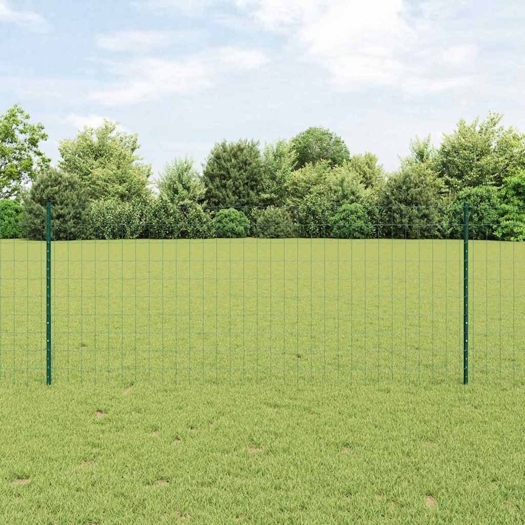 Płot Euro z 5 słupkami U Zielony 1x10 m Stalowy