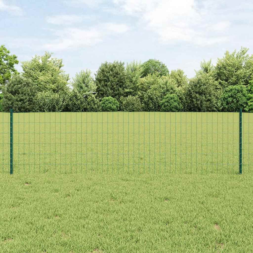 Euro Płot z 22 Słupkami Zielony 0,6x50 m Stal