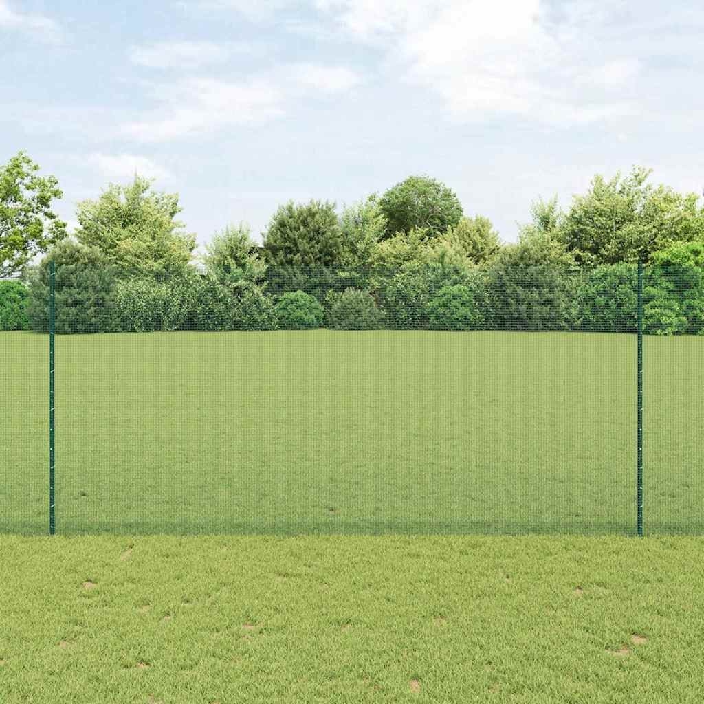 Lumarko Ogrodzenie druciane spawane z 5 słupkami U Zielone 1,4x10 m Stal