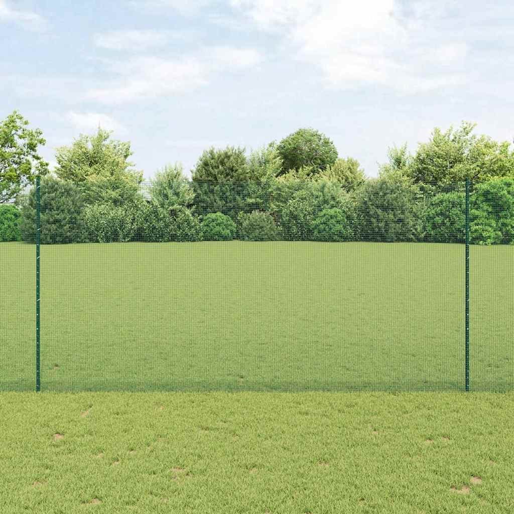 Lumarko Ogrodzenie z drutu spawanego z 5 słupkami U Zielonym 1.6x10 m Stal