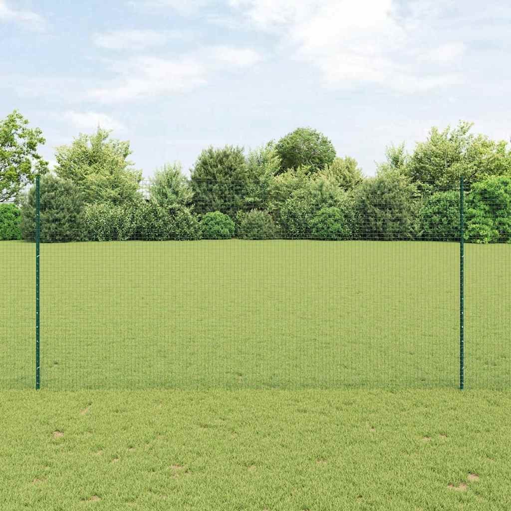 Lumarko Ogrodzenie z drutu spawanego z 5 słupkami zielonym 1.6x10 m stalowym