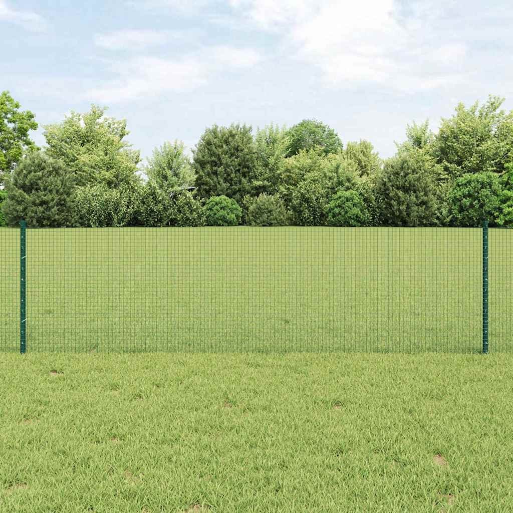 Lumarko Ogrodzenie ze stali spawanej z 11 słupkami U zielone 0.6x25 m
