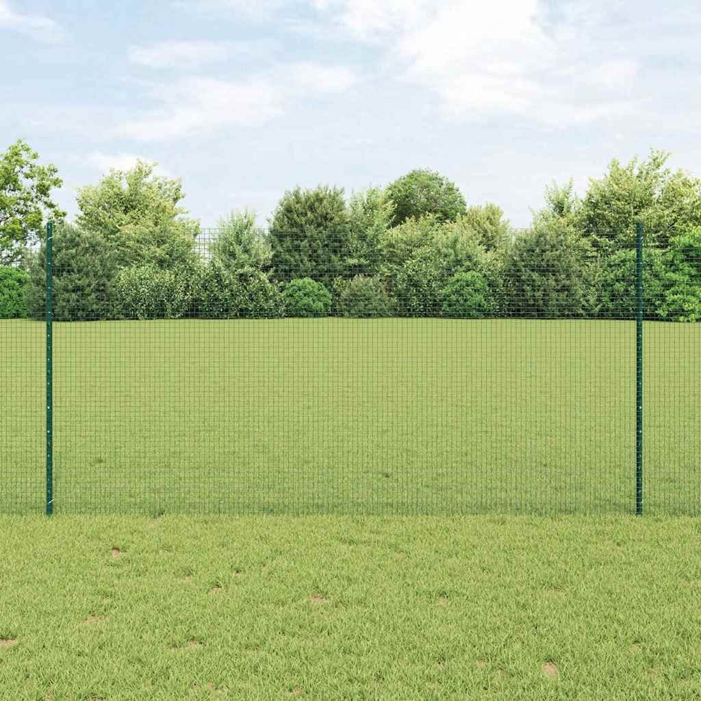 Lumarko Ogrodzenie z drutu spawanego z 5 słupkami U Zielone 1.2x10 m Stal