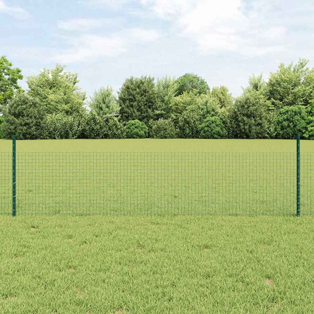 Lumarko Ogrodzenie z drutu spawanego z 22 U-słupkami Zielone 0.5x50 m Stal