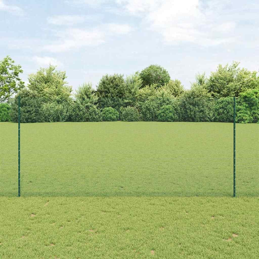 Lumarko Ogrodzenie z drutu spawanego z 22 słupkami U Zielone 1,4x50 m Stal