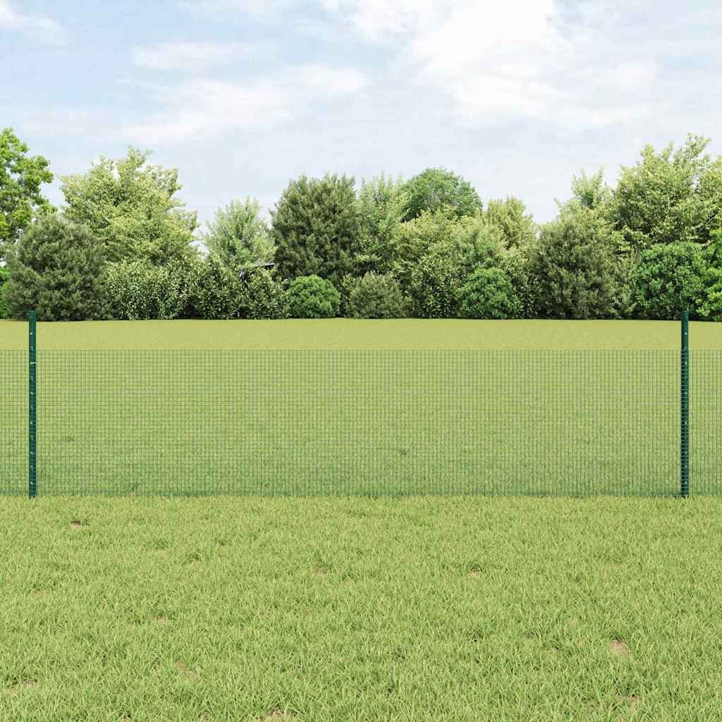 Spawana siatka ogrodzeniowa z 44 pionami U Zielona 0.5x100 m Stal