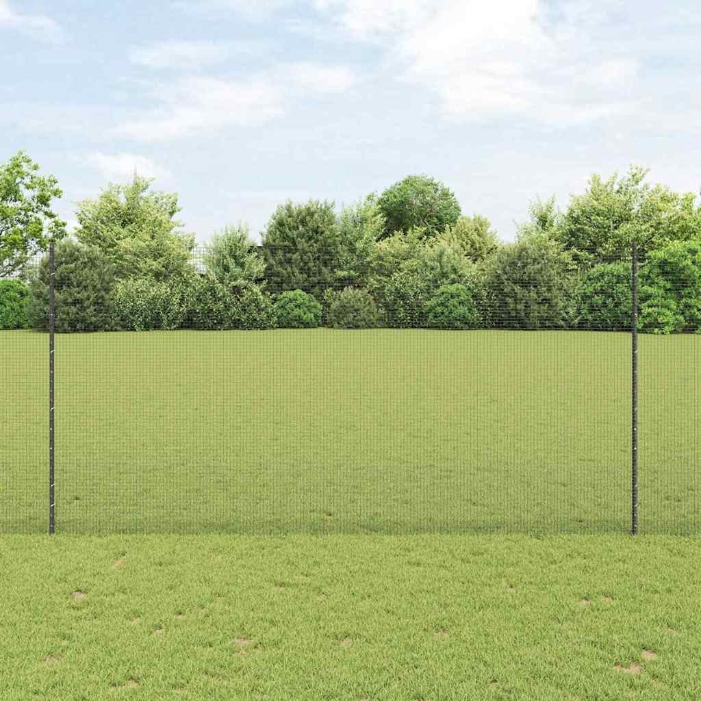 Lumarko Ogrodzenie z drutu spawanego z 10 słupkami U Szare 1,6x10 m Stal