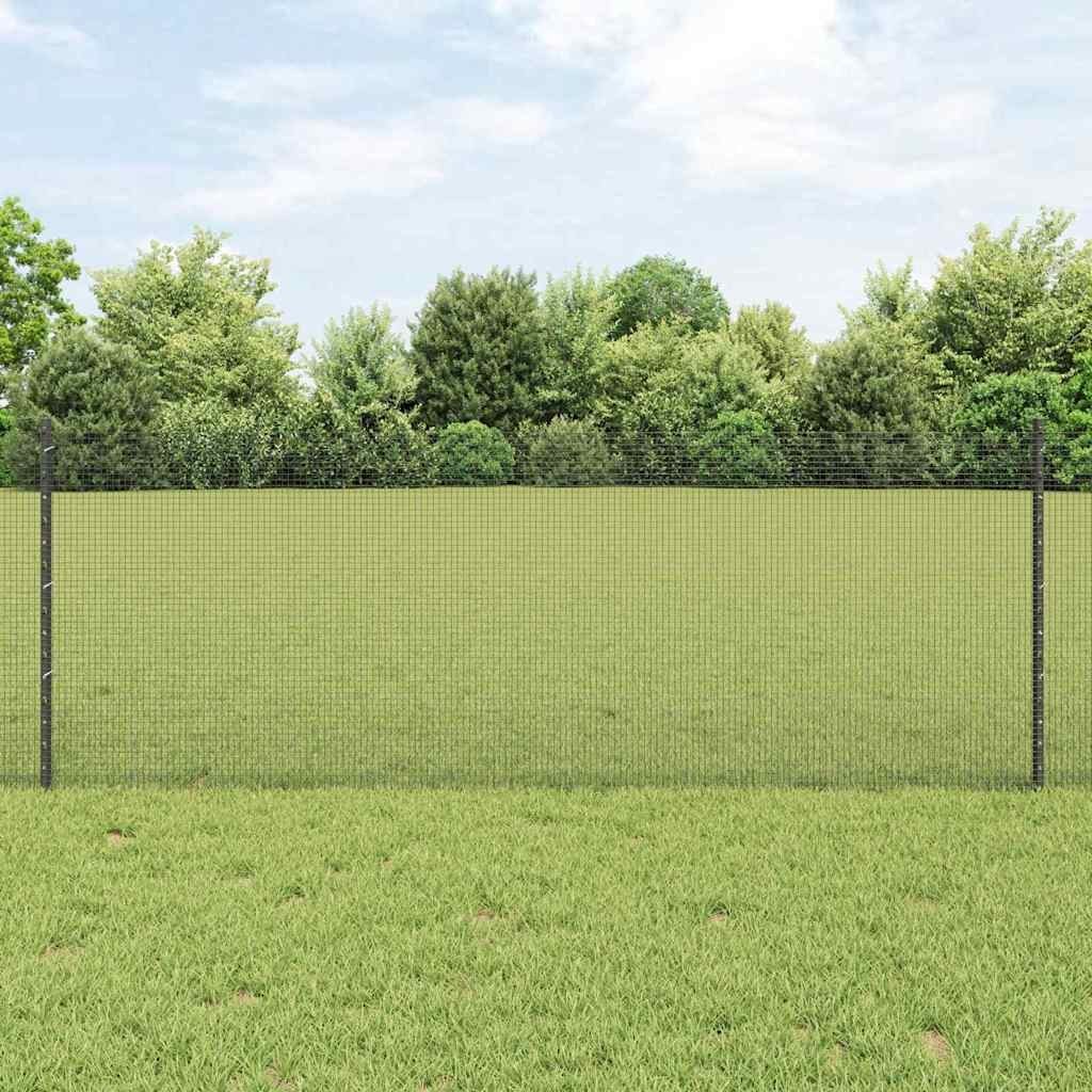 Lumarko Ogrodzenie z drutu spawanego z 11 szarymi słupami 0.8x25 m stalowe