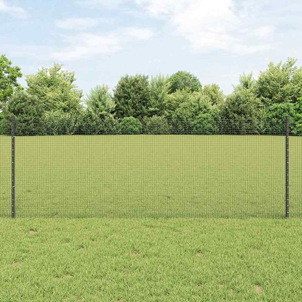 Lumarko Ogrodzenie z drutu spawanego z 11 słupkami U Szary 0.8x25 m Stal