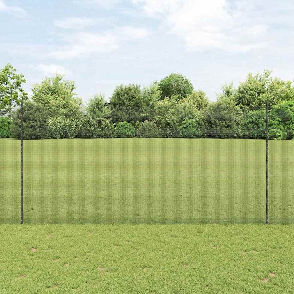 Lumarko Ogrodzenie ze spawanej stali z 44 słupkami szary 1,5x50 m