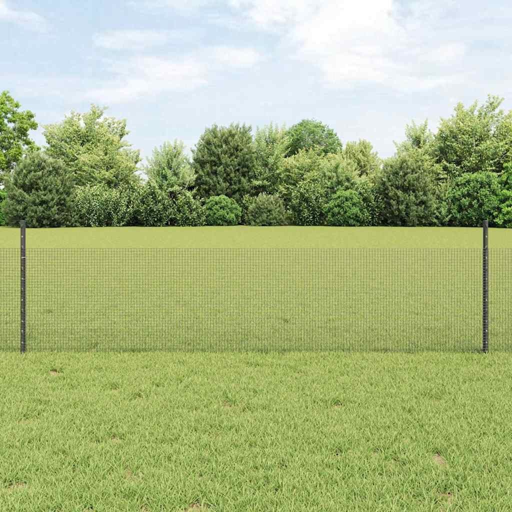 Lumarko Ogrodzenie z drutu spawanego z 44 słupkami U szary 0.5x100 m stal