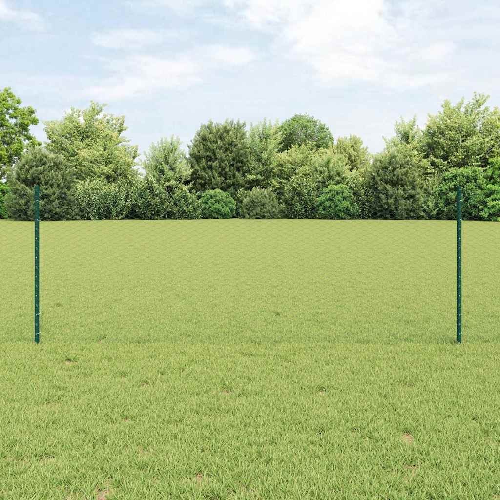 vidaXL Słupki ogrodzeniowe 5 szt. U-Channel Zielony 80 cm Stal