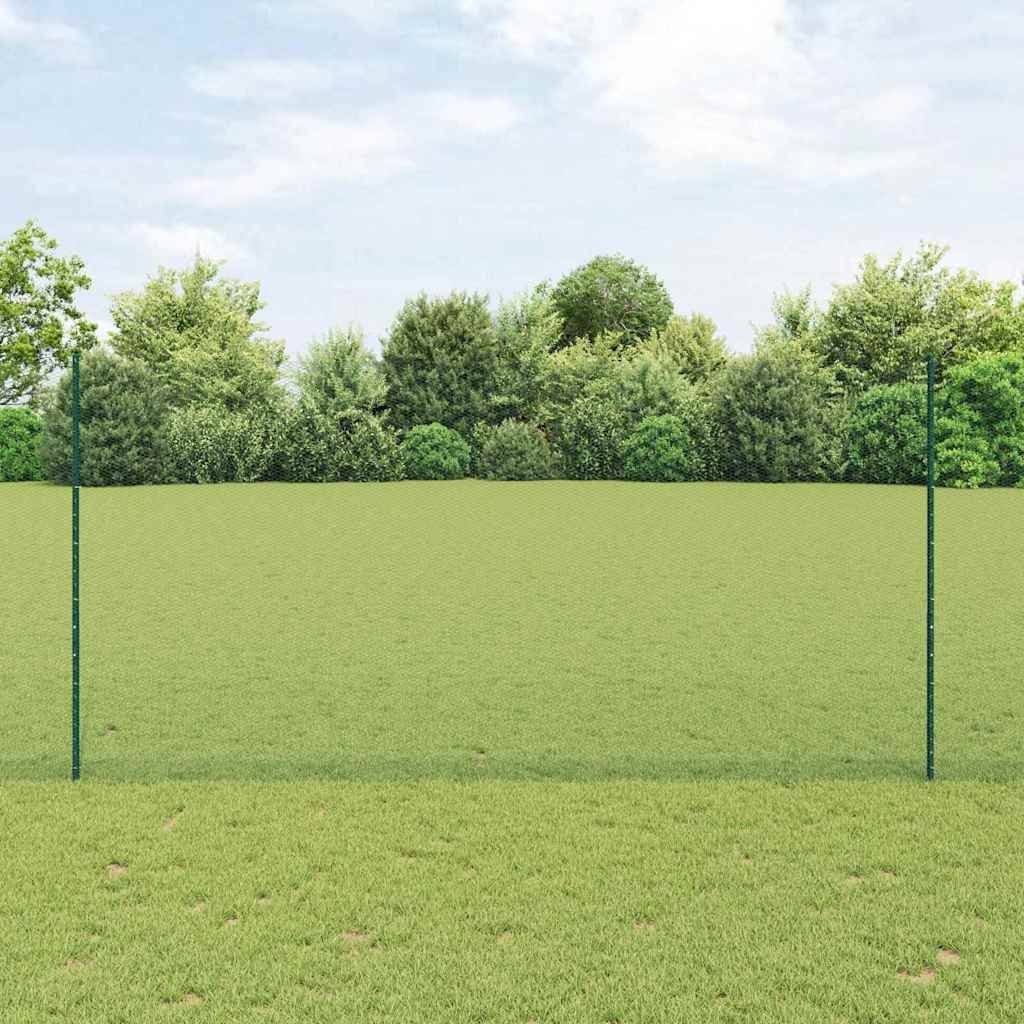 vidaXL Słupki 11 szt. U-Channel Zielone 160 cm Stal