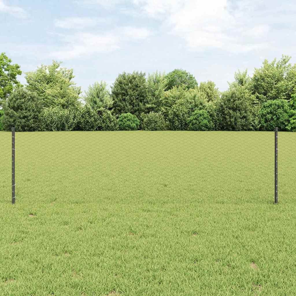 vidaXL Słupki ogrodzeniowe 11 szt. U-Channel Szary 60 cm Stal