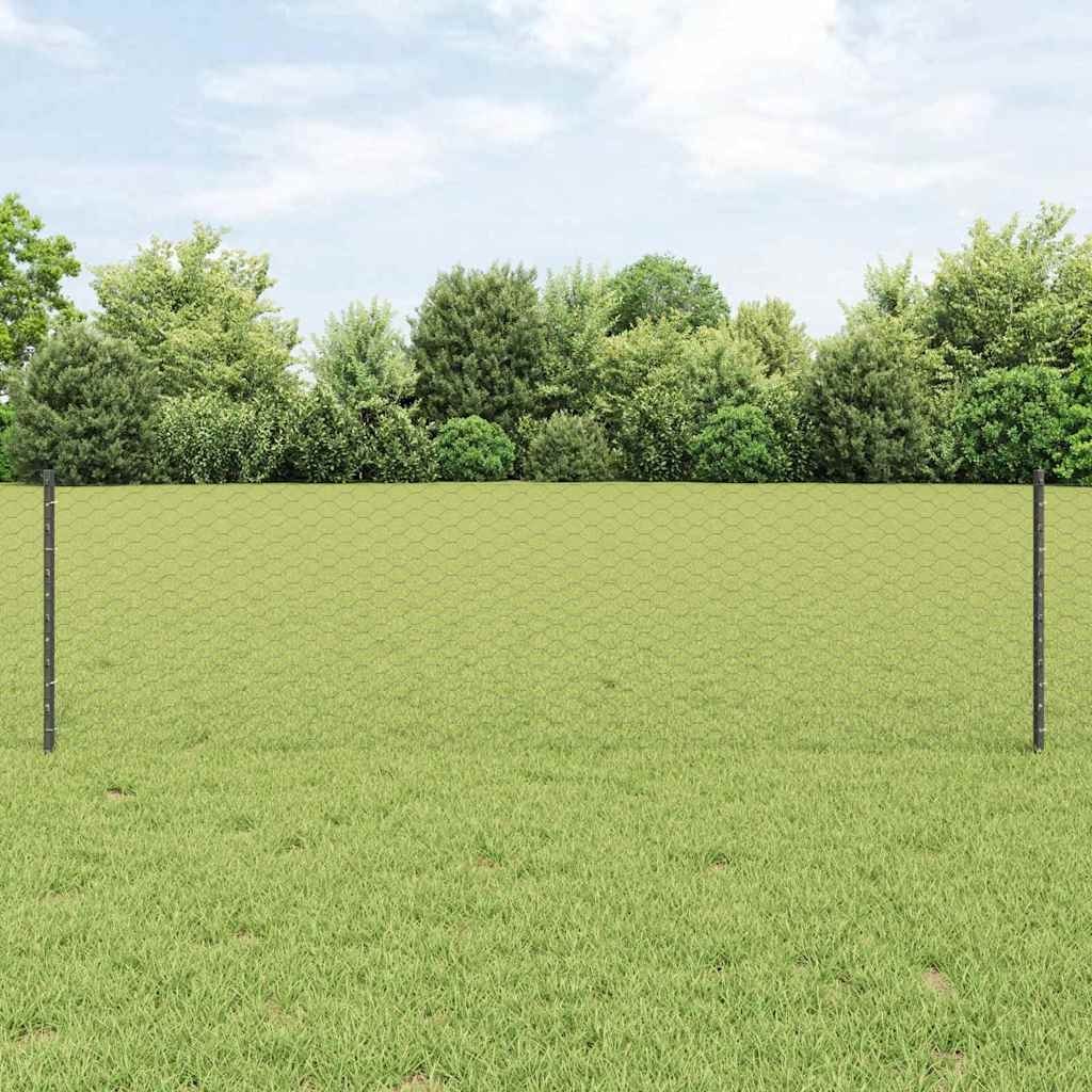 vidaXL Słupki ogrodzeniowe 11 szt. U-Channel Szary 60 cm Stal
