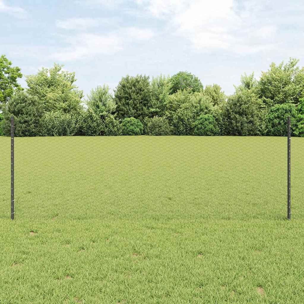 vidaXL Słupki ogrodzeniowe 11 szt. U-Channel Szare 80 cm Stal