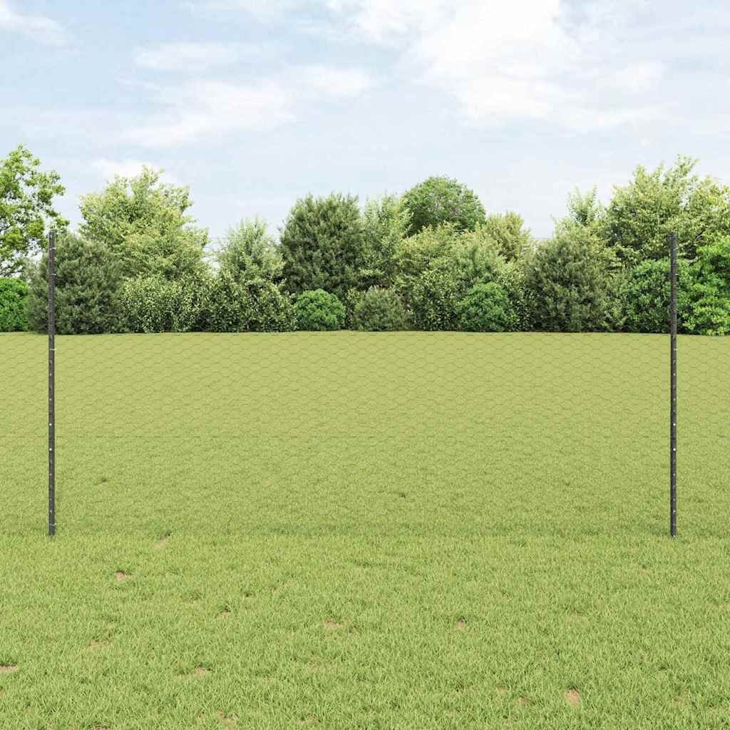 vidaXL Słupki ogrodzeniowe 10 szt U-Channel Szary 120 cm Stal