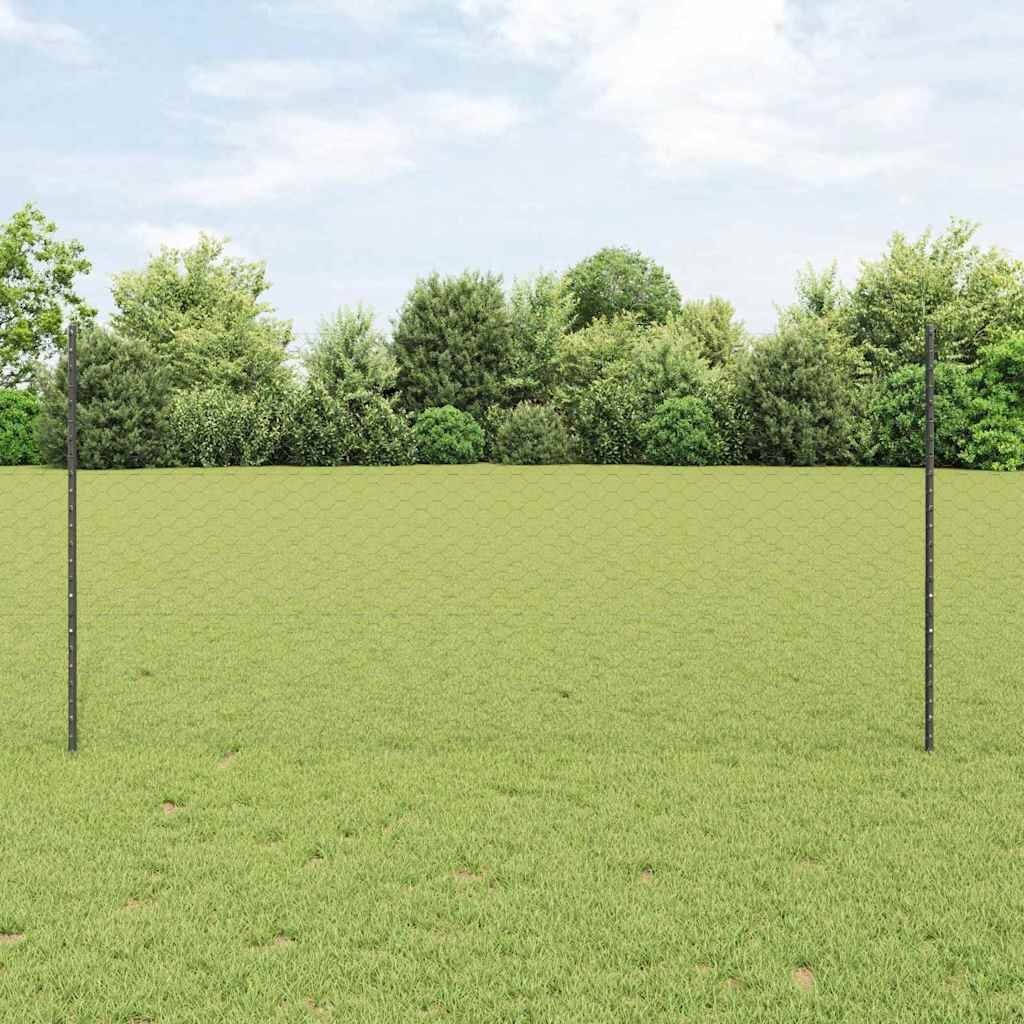 Posty ogrodzeniowe 10 sztuk U-Kanał Szary 120 cm Stal