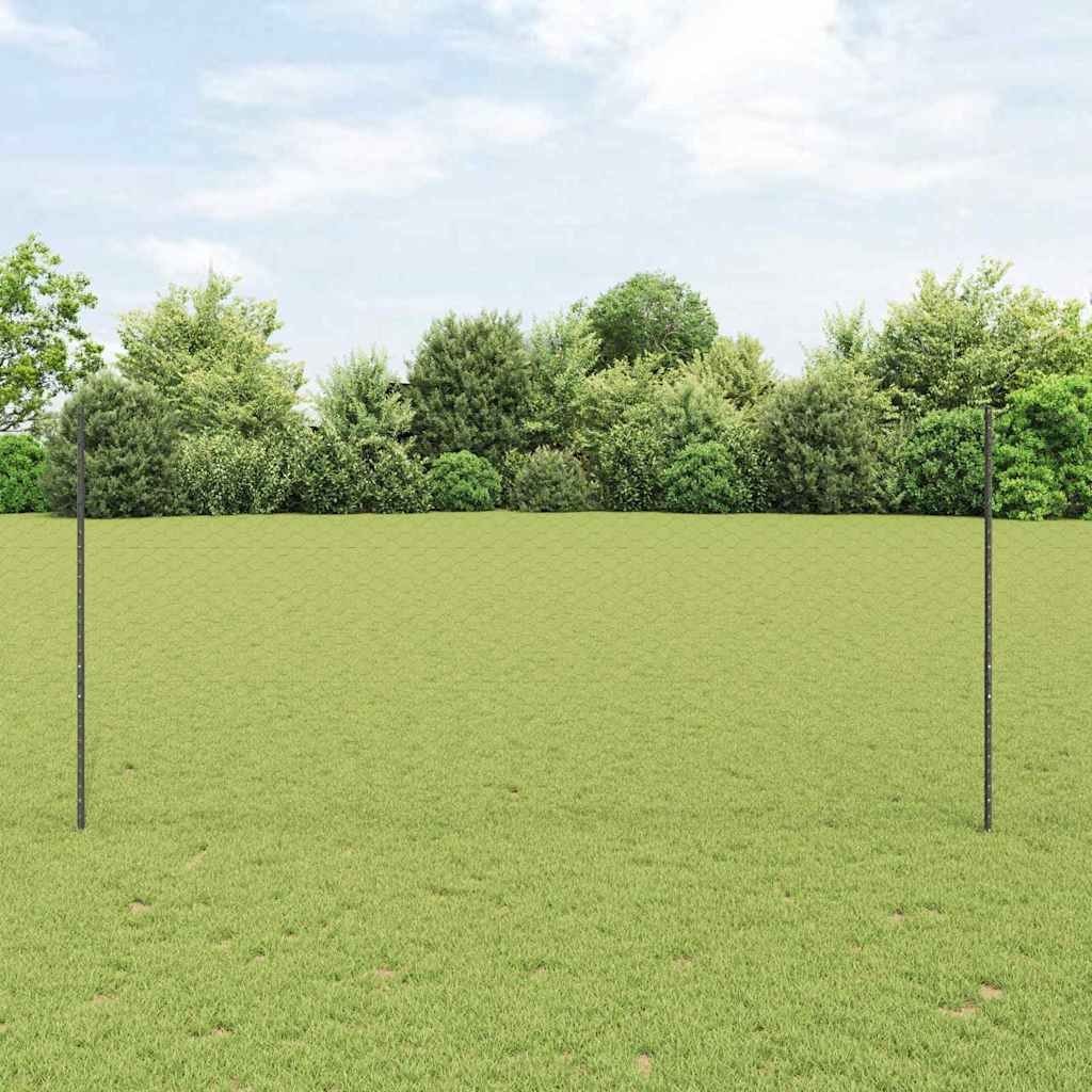 vidaXL Słupki płotu 22 szt. U-Channel Szary 140 cm Stal