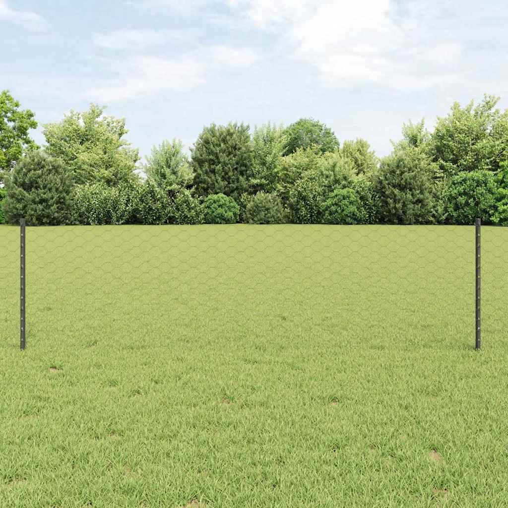vidaXL Słupki ogrodzeniowe 11 szt. U-Channel szary 60 cm stal