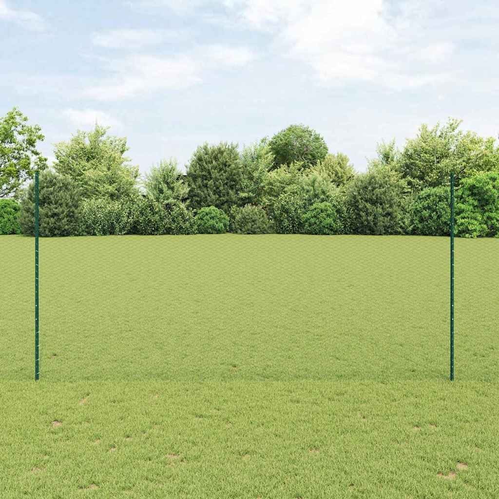 vidaXL Słupki ogrodzeniowe 11 sztuk U-Channel Zielony 160 cm Stal