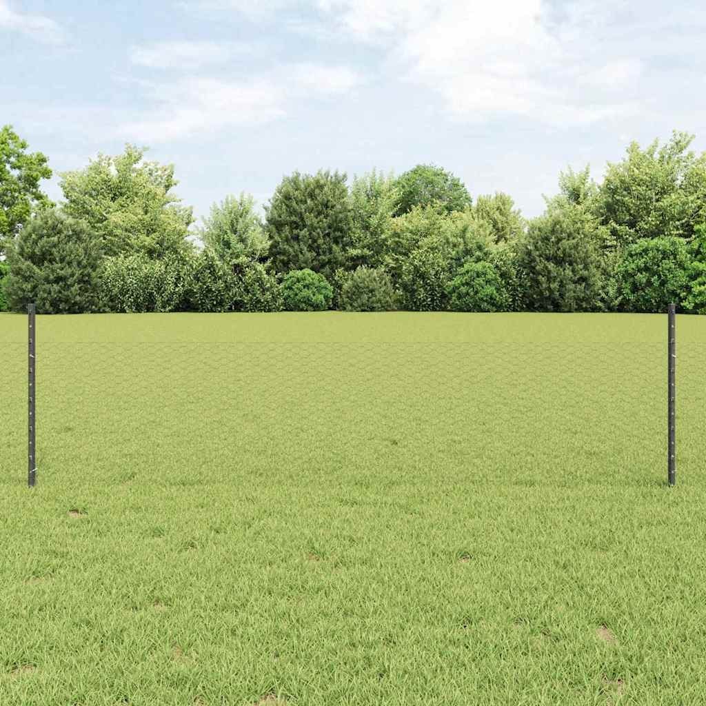 vidaXL Słupki ogrodzeniowe 5 szt. U-Channel Szare 60 cm Stal