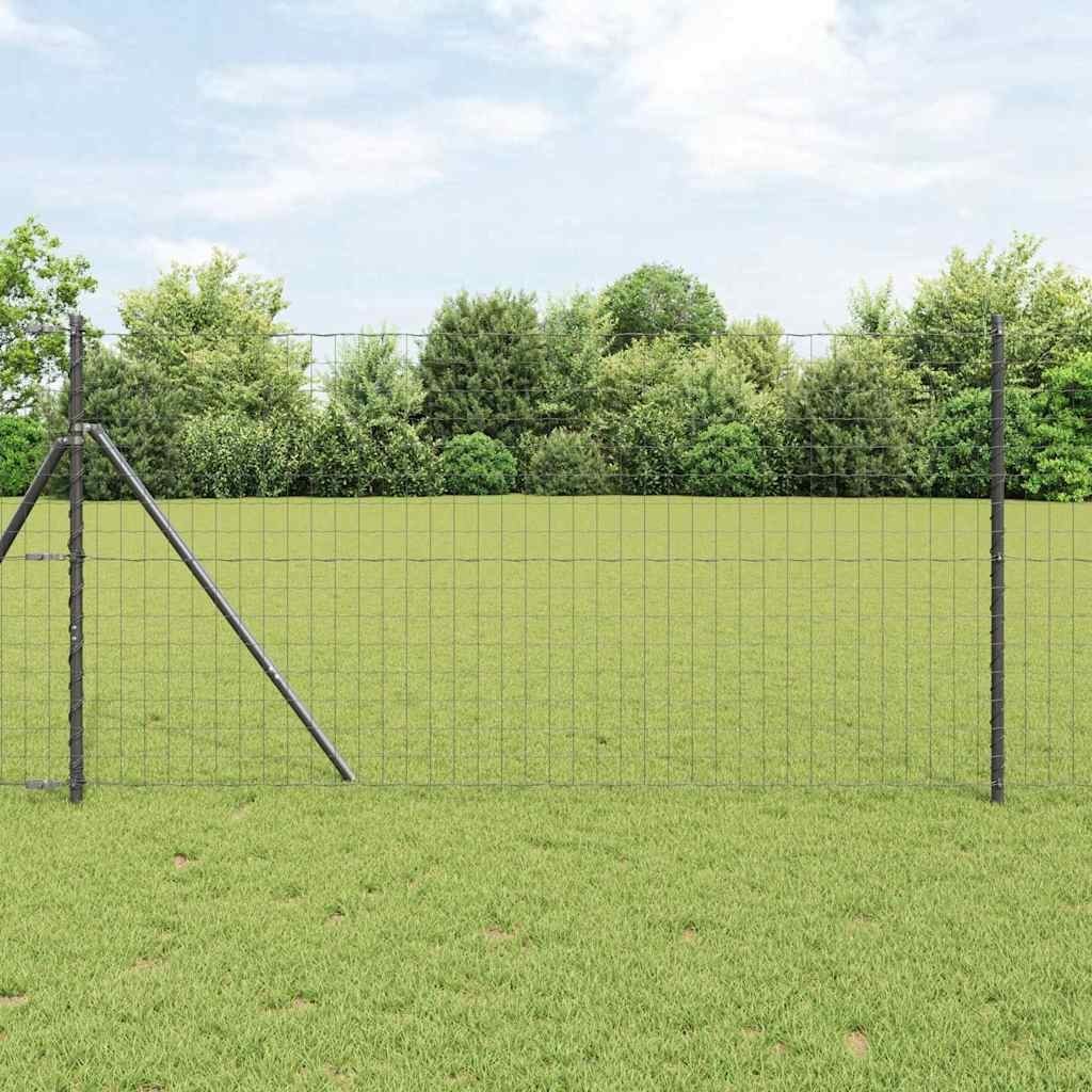 Lumarko Ogrodzenie z słupkami Szary 1.4 x 10 m Stal
