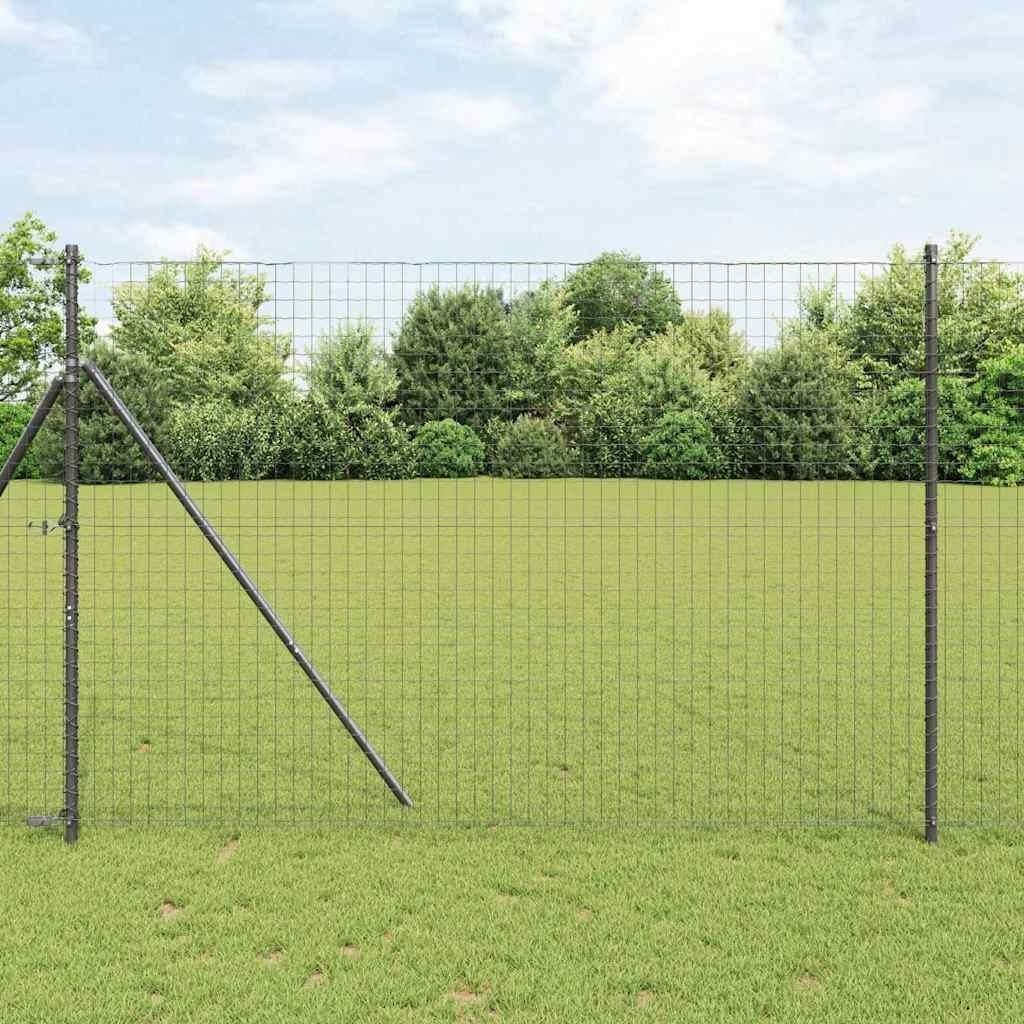 Lumarko Ogrodzenie z słupkami Szary 1.6 x 10 m Stal