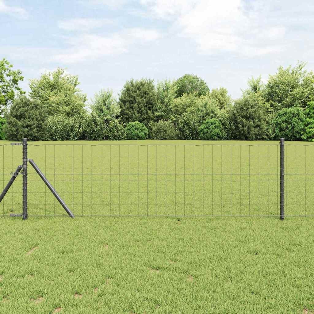 Lumarko Ogrodzenie z słupkami Szary 0.8 x 10 m Stal