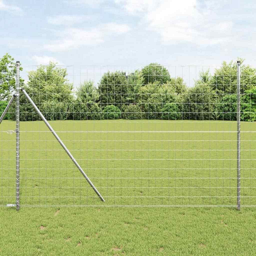 Lumarko Ogrodzenie z słupkami Srebrny 1.5 x 10 m Stal