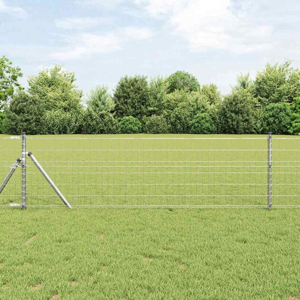 Lumarko Ogrodzenie z słupkami Srebrny 0.6 x 50 m Stal