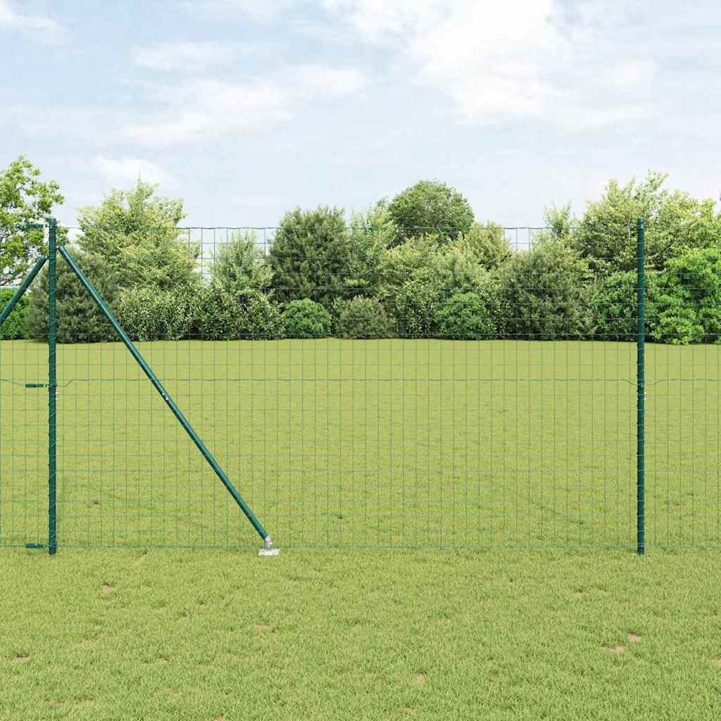 Lumarko Ogrodzenie z słupkami Zielony 1.5 x 10 m Stal