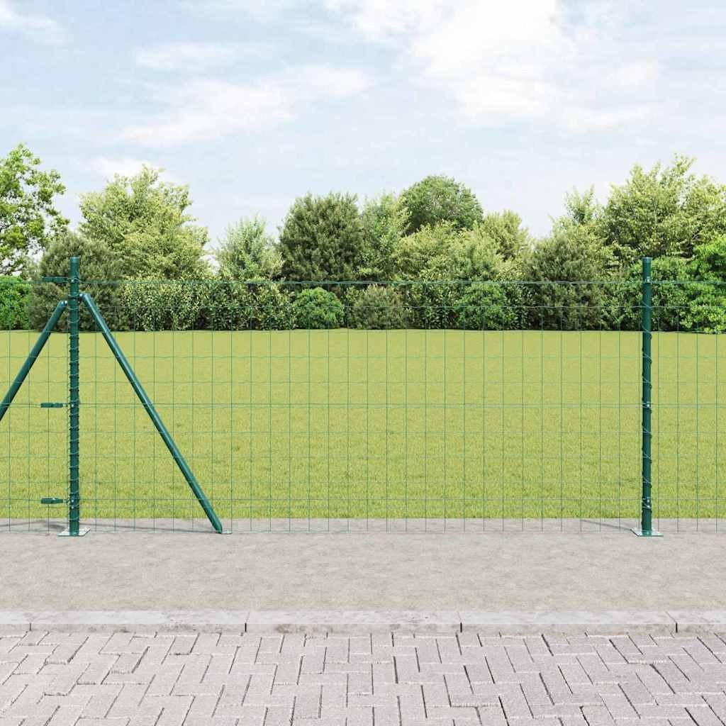 Lumarko Ogrodzenie Euro z 7 słupkami flanszowymi 1x10 m ze stali galwanizowanej