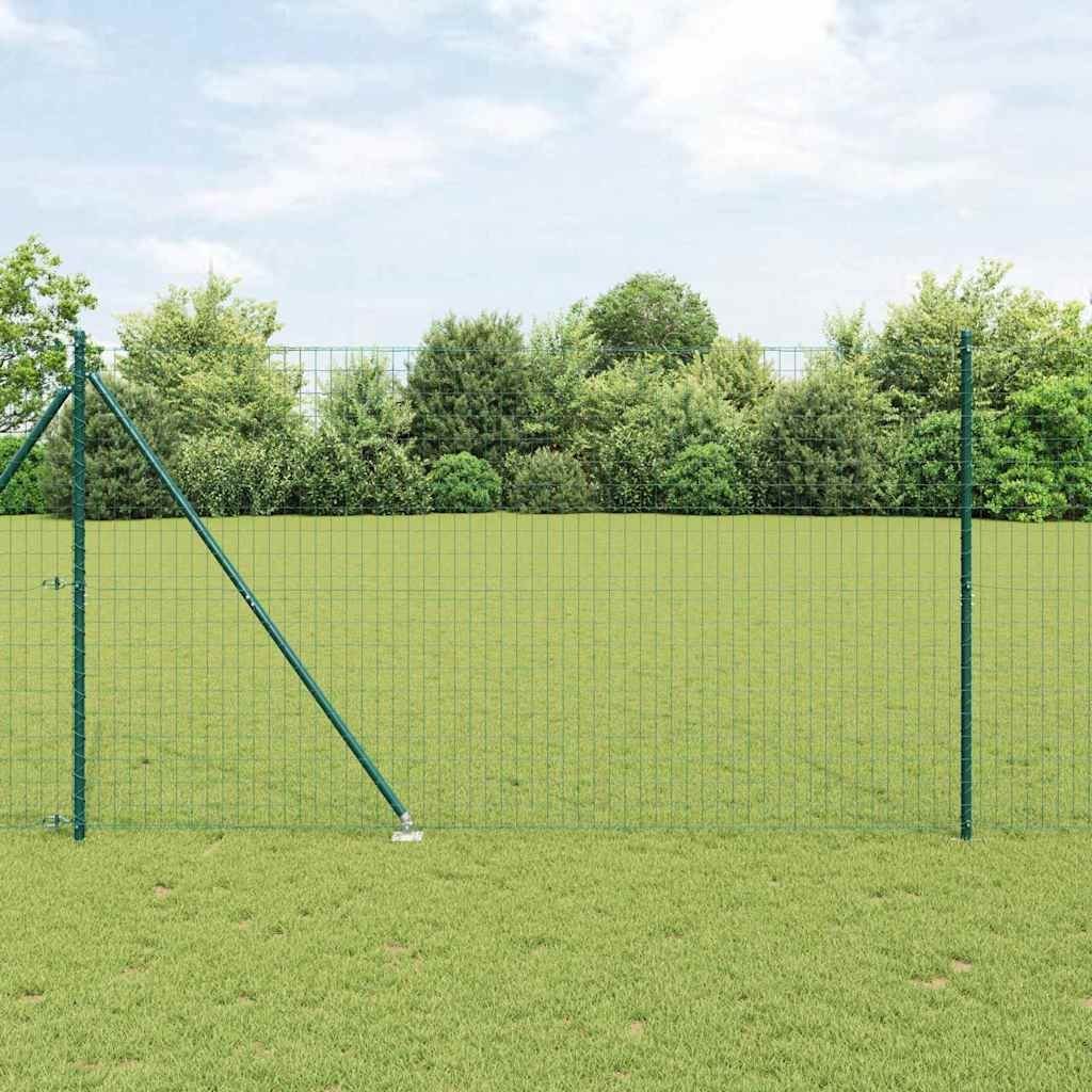 Lumarko Ogrodzenie z słupkami Zielony 1.5 x 10 m Stal