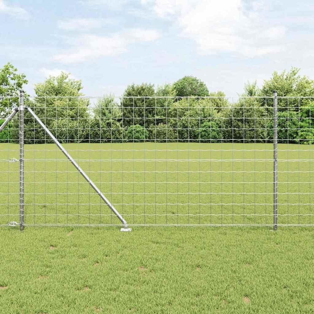 Lumarko Ogrodzenie z słupkami Srebrny 1 x 10 m Stal