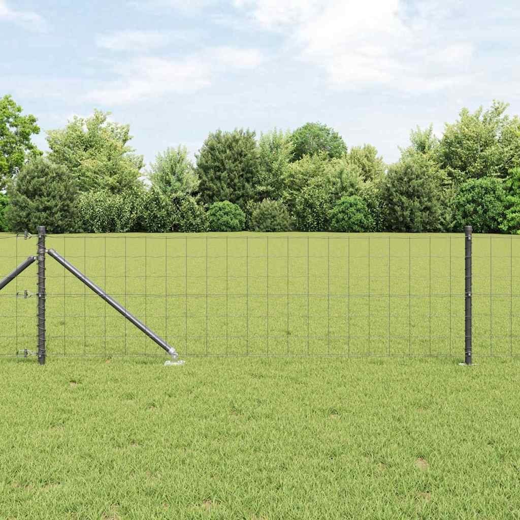 Lumarko Ogrodzenie z słupkami Szary 0.6 x 10 m Stal