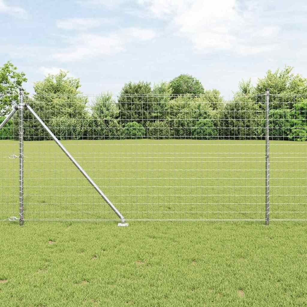 Lumarko Ogrodzenie z słupkami Srebrny 1 x 25 m Stal