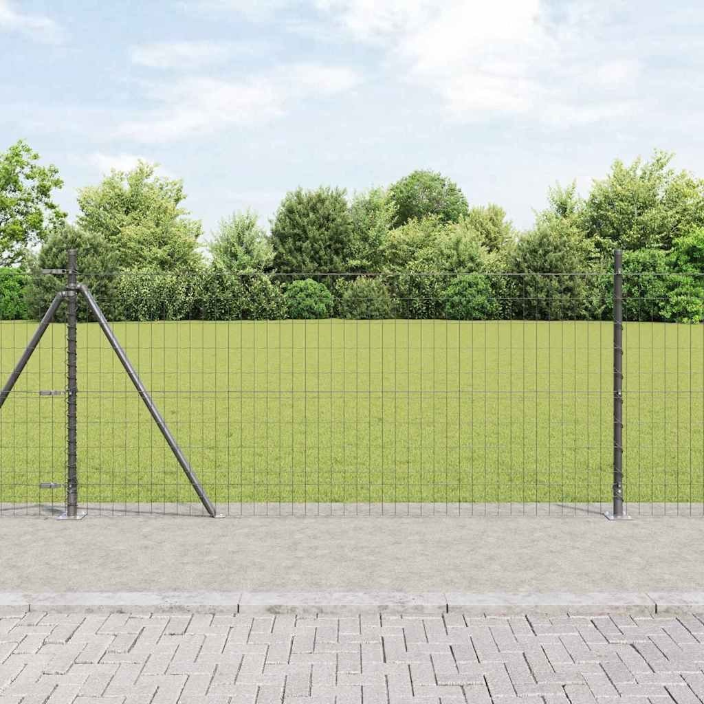 Lumarko Ogrodzenie z słupkami Szary 1 x 10 m Stal