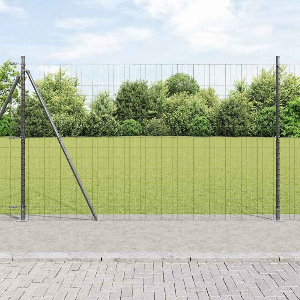 Lumarko Ogrodzenie z słupkami Szary 1.5 x 10 m Stal