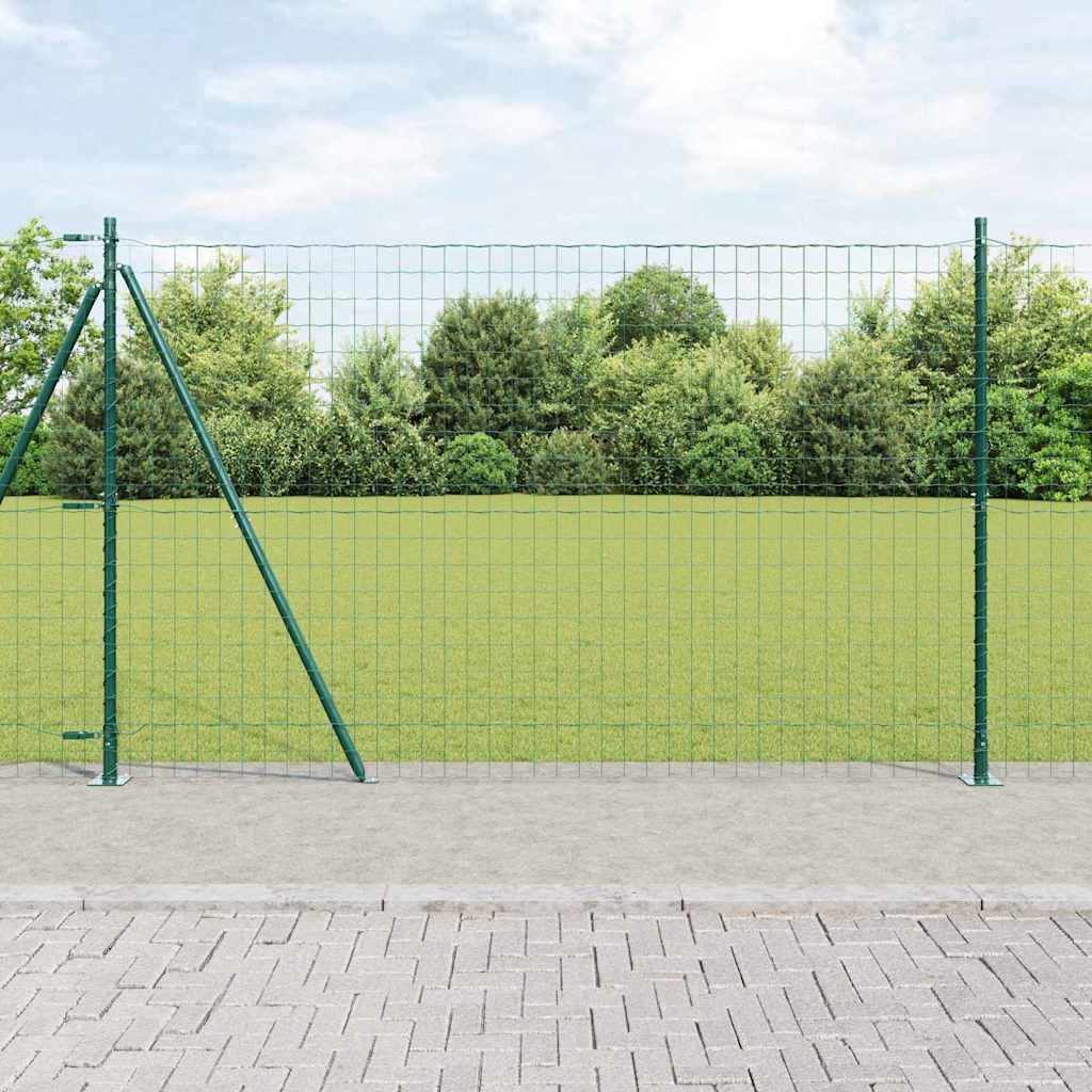 Lumarko Ogrodzenie z słupkami Zielony 1.5 x 10 m Stal